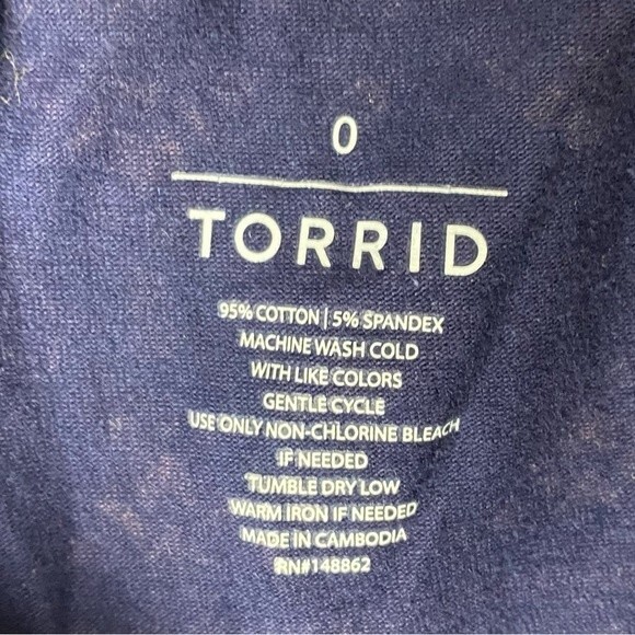 Torrid Navy White Printed Leggings Size 0 - Picture 7 of 7